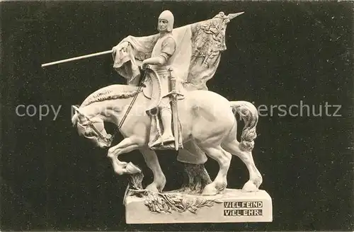 AK / Ansichtskarte Skulpturen Ritter Pferd Werbung Diamant Gasgluehlicht GmbH Berlin  Skulpturen