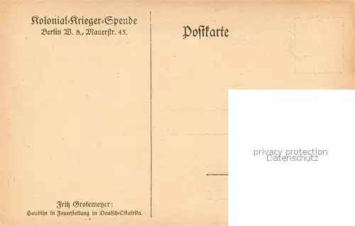 AK / Ansichtskarte Kuenstlerkarte Fritz Grotemeyer Haubitze in Feuerstellung Deutsch Ostafrika Kuenstlerkarte