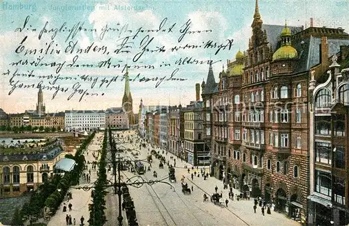 AK / Ansichtskarte Hamburg Jungfernstieg mit Alsterdamm Hamburg