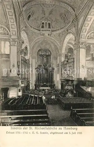 AK / Ansichtskarte Hamburg Inneres der St Michaeliskirche Hamburg