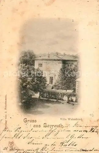AK / Ansichtskarte Bayreuth Villa Wahnfried Bayreuth