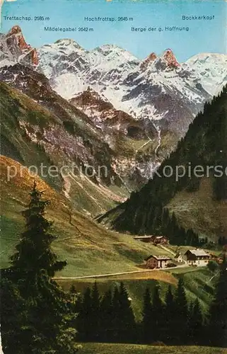 AK / Ansichtskarte Einoedsbach Trettachspitze Maedelegabel Bockkarkopf Hochfrottspitze Einoedsbach