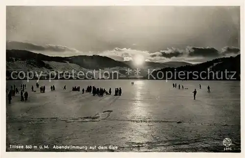 AK / Ansichtskarte Titisee Abendstimmung auf dem Eise Titisee