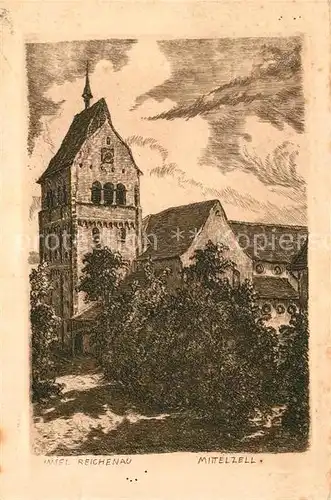AK / Ansichtskarte Mittelzell Kirche Zeichnung Mittelzell