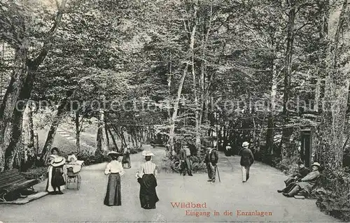 AK / Ansichtskarte Wildbad_Schwarzwald Eingang in die Enzanlagen Wildbad_Schwarzwald