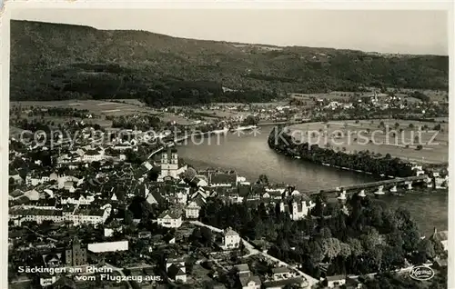 AK / Ansichtskarte Saeckingen_Rhein Fliegeraufnahme Saeckingen Rhein