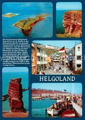 AK / Ansichtskarte Helgoland Fliegeraufnahme Stadtansicht Hafen Chronik Helgoland