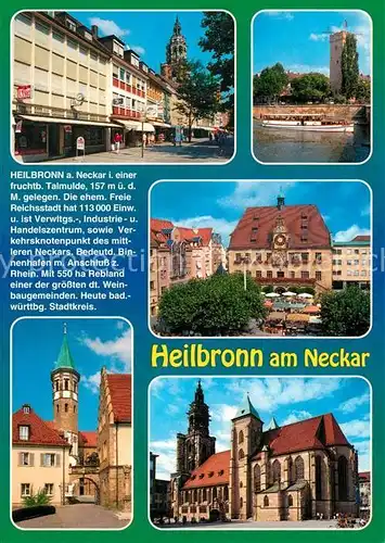 AK / Ansichtskarte Heilbronn_Neckar Kirche Rathaus Marktplatz Chronik Heilbronn Neckar