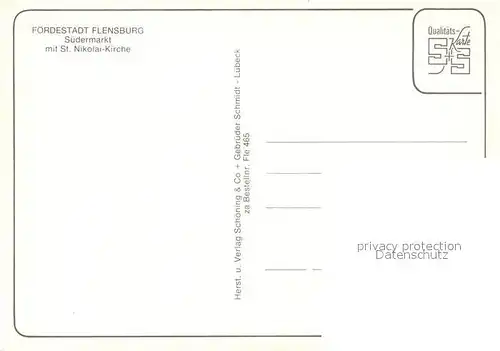 AK / Ansichtskarte Flensburg Suedermarkt Nikolai Kirche Flensburg