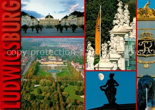 AK / Ansichtskarte Ludwigsburg_Wuerttemberg Schloss Denkmaeler Fliegeraufnahme  Ludwigsburg Wuerttemberg