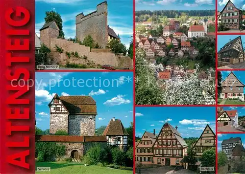 AK / Ansichtskarte Altensteig_Schwarzwald Schloss Burg Berneck Rathaus  Altensteig_Schwarzwald