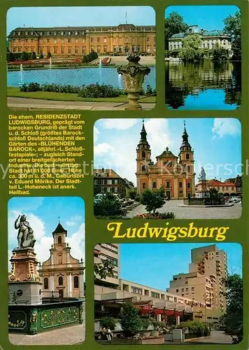 AK / Ansichtskarte Ludwigsburg_Wuerttemberg Schloss Kurklinik Kirche  Ludwigsburg Wuerttemberg