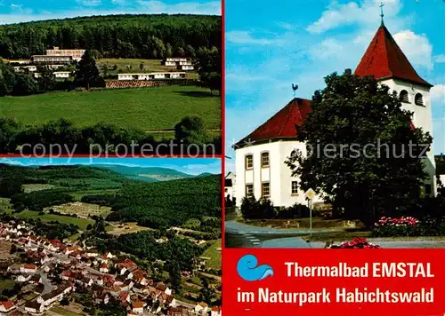 AK / Ansichtskarte Emstal_Bad Panorama Fliegeraufnahme Kirche Emstal_Bad