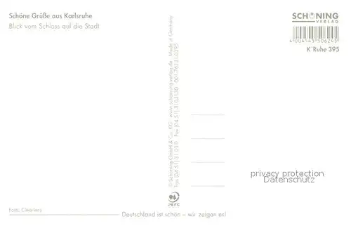 AK / Ansichtskarte Karlsruhe_Baden Blick vom Schloss auf Stadt Karlsruhe_Baden