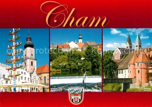 AK / Ansichtskarte Cham_Oberpfalz Sankt Jakob Am REgen Biertor Cham Oberpfalz