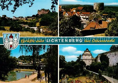 AK / Ansichtskarte Fischbachtal_Odenwald Bollwerk Schwimmbad Burg  Fischbachtal Odenwald