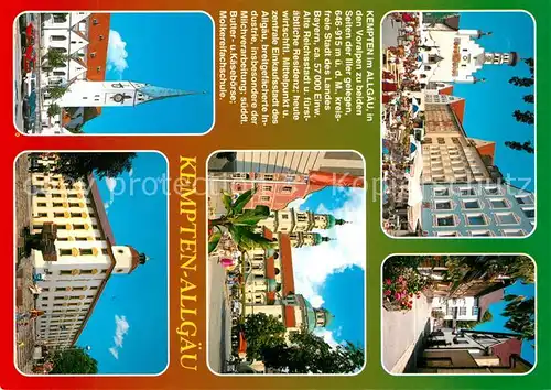 AK / Ansichtskarte Kempten_Allgaeu Rathaus Markt Sankt Mang Kirche Basilika Sankt Lorenz Chronik Kempten Allgaeu