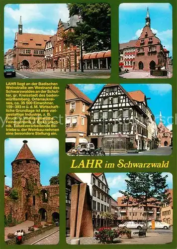 AK / Ansichtskarte Lahr_Baden Rathaus Storchenturm  Fachwerkhaus Chronik Lahr_Baden