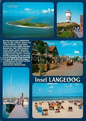 AK / Ansichtskarte Langeoog_Nordseebad Fliegeraufnahme Leuchtturm Strand Hafen Chronik Langeoog_Nordseebad