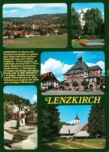 AK / Ansichtskarte Lenzkirch Panorama Kurpark Rathaus Denkmal Kirche Chronik Lenzkirch