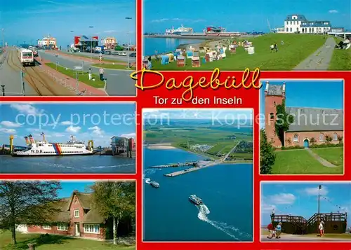 AK / Ansichtskarte Dagebuell Strand Schloss Faehrschiff  Dagebuell