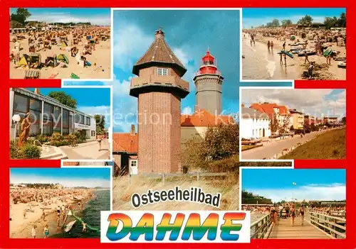 AK / Ansichtskarte Dahme_Ostseebad Strand Leuchtturm Wasserturm Seebruecke Haus des Gastes Dahme_Ostseebad