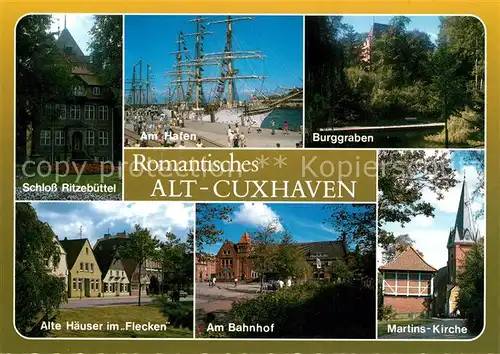 AK / Ansichtskarte Cuxhaven_Nordseebad Schloss Ritzebuettel Hafen Burggraben Alte Haeuser im Flecken Cuxhaven_Nordseebad