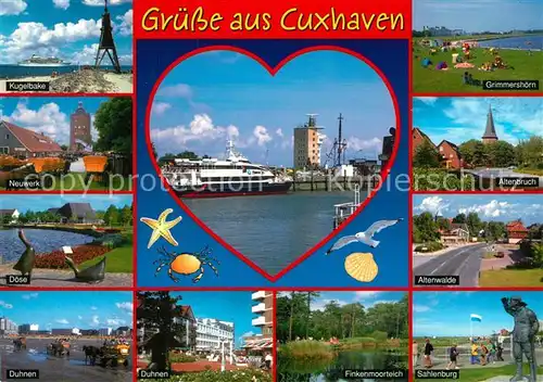 AK / Ansichtskarte Cuxhaven_Nordseebad Kugelbake Neuwerk Doese Duhnen Altenwalde Grimmershoern  Cuxhaven_Nordseebad