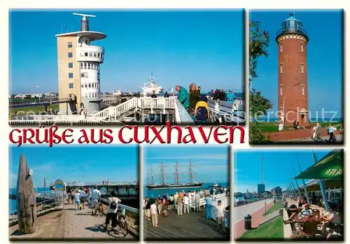 AK / Ansichtskarte Cuxhaven_Nordseebad Alte Liebe Leuchtturm Seebruecke Faehranleger Cuxhaven_Nordseebad