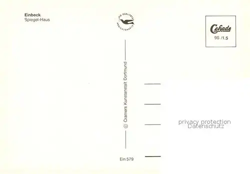 AK / Ansichtskarte Einbeck_Niedersachsen Spiegelhaus Fachwerk Einbeck Niedersachsen
