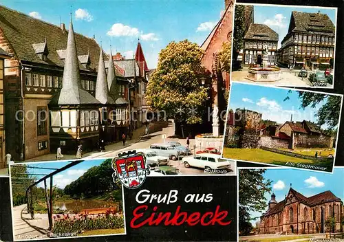 AK / Ansichtskarte Einbeck_Niedersachsen Muenster Rathaus Stadtmauer Markt Einbeck Niedersachsen