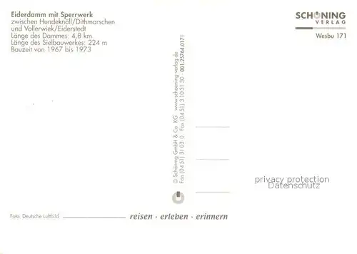 AK / Ansichtskarte Vollerwiek Eiderdamm Sperrwerk Fliegeraufnahme Vollerwiek