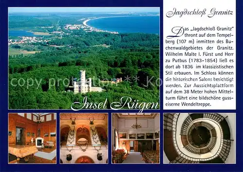 AK / Ansichtskarte Insel_Ruegen Jagdschloss Granitz Treppenhaus Flugaufnahme Insel Ruegen