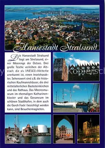 AK / Ansichtskarte Stralsund_Mecklenburg_Vorpommern Panorama Hafen Rathaus Stralsund_Mecklenburg