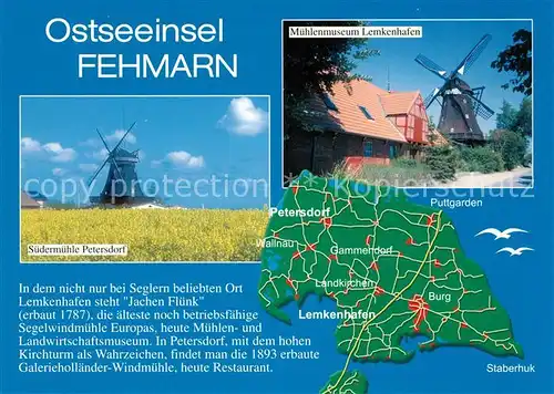 AK / Ansichtskarte Fehmarn Muehlenmuseum Lemkenhafen Suedermuehle Petersdorf Fehmarn
