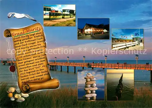 AK / Ansichtskarte Graal Mueritz_Ostseebad Parkeisenbahn Seebruecke Abendstimmung Graal Mueritz_Ostseebad