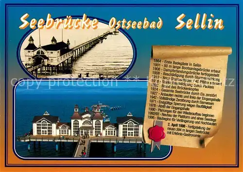 AK / Ansichtskarte Sellin_Ruegen Seebruecke Chronik Sellin Ruegen
