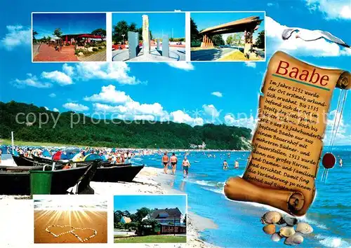 AK / Ansichtskarte Baabe_Ostseebad_Ruegen Strand Stadtansichten Chronik Baabe_Ostseebad_Ruegen