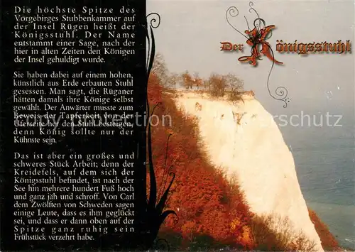 AK / Ansichtskarte Insel_Ruegen Koenigsstuhl Chronik Insel Ruegen