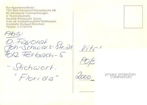 AK / Ansichtskarte Bad_Ditzenbach Kur Appertementhotel Bad_Ditzenbach