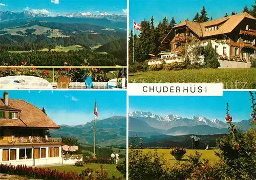 AK / Ansichtskarte Roethenbach_Emmental Kurhaus Chuderhuesi Fernsicht Landschaftspanorama Alpen Roethenbach Emmental