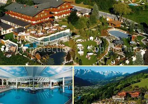 AK / Ansichtskarte Sankt_Johann_Pongau Hotel Oberforsthof Swimming Pool Alpenpanorama Fliegeraufnahme Sankt_Johann_Pongau