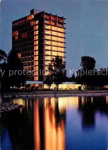 AK / Ansichtskarte Siofok Europa Szallo Hotel Nachtaufnahme Siofok