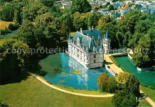 AK / Ansichtskarte Azay le Rideau Chateau XVI siecle Collection Les Merveilles du Val de Loire vue aerienne Azay le Rideau