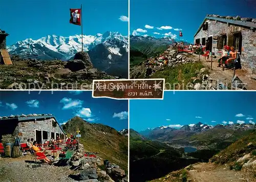 AK / Ansichtskarte Segantinihuette Bergrestaurant Terrasse Fernsicht Alpenpanorama Segantinihuette