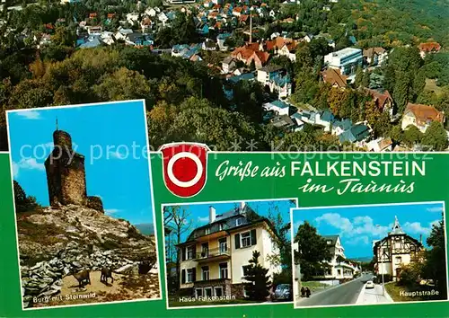 AK / Ansichtskarte Falkenstein_Taunus Panorama Hauptstrasse Burg Steinwild Haus Falkenstein  Falkenstein_Taunus