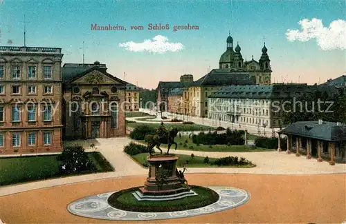AK / Ansichtskarte Mannheim Blick vom Schloss Reiterstandbild Mannheim