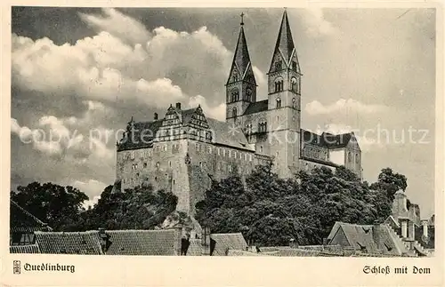 AK / Ansichtskarte Quedlinburg Schloss mit Dom Quedlinburg