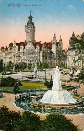 AK / Ansichtskarte Leipzig Neues Rathaus Brunnen Leipzig