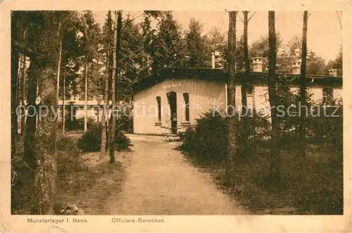 AK / Ansichtskarte Munsterlager Offiziers Baracken Munsterlager